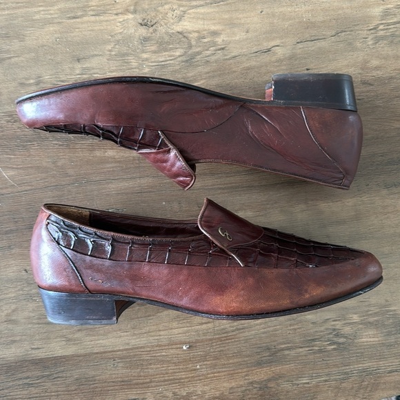 GIORGIO BRUTINI Luxury Oxford | Slip On Dress Shoes | Men’s 10 | Brown - Picture 3 of 10